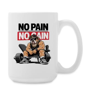 No Pain Bulldog Gym Power - Large Mug 440 ml - white - Right