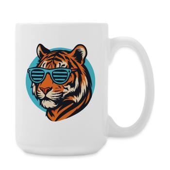 Tiger with Sunglasses Pop Art - Large Mug 440 ml - white - Right