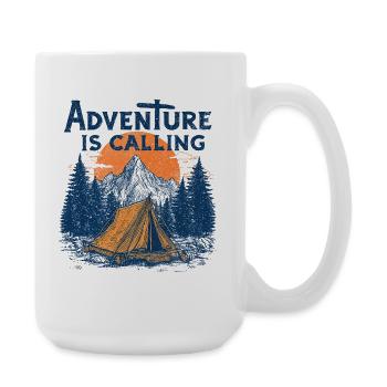 Camping Abenteuer Spruch Adventure appelle le camp - Grande tasse 440 ml - blanc - Droite