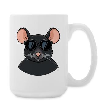 Mouse chic schwarze Brille - Große Tasse 440 ml - Weiß - Rechts