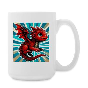Drache - Große Tasse 440 ml - Weiß - Rechts