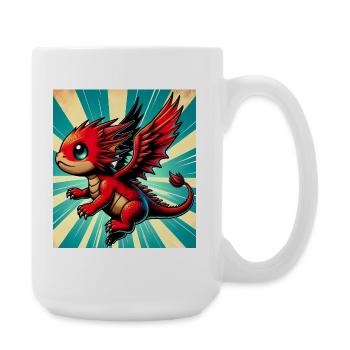 Drache - Große Tasse 440 ml - Weiß - Rechts