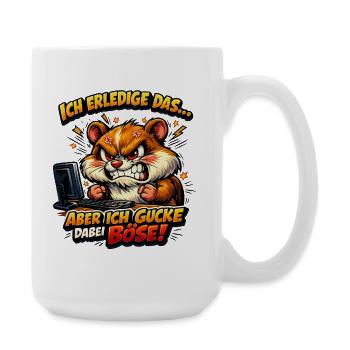 Ich mach das Hamster - Große Tasse 440 ml - Weiß - Rechts