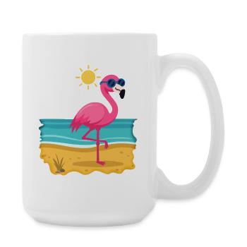 Flamenco bronzant n°1 - Grande tasse 440 ml - blanc - Droite