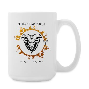 My sign Aries - Large Mug 440 ml - white - Right