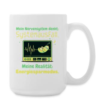 Faultier Nervensystem Energiesparmodus Humor Desig - Große Tasse 440 ml - Weiß - Rechts