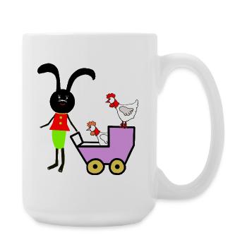 Enfants de Pâques Lapins Lapins - Grande tasse 440 ml - blanc - Droite