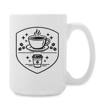Kaffeekunst Schild-Logo - Große Tasse 440 ml - Weiß - Rechts