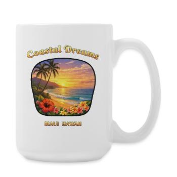 Maui Hawaii Traumurlaub Küste Strand Sonnenunterga - Große Tasse 440 ml - Weiß - Rechts