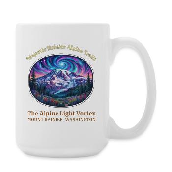 Randonnée vintage du parc national Rainier des montagnes - Grande tasse 440 ml - blanc - Droite