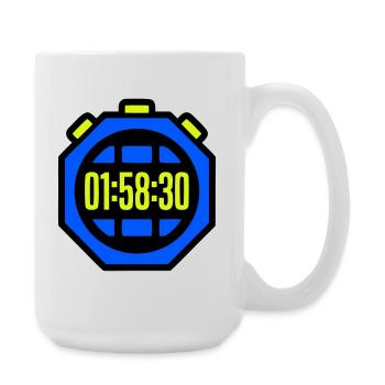 Stoppuhr Bestzeit Halbmarathon - Große Tasse 440 ml - Weiß - Rechts