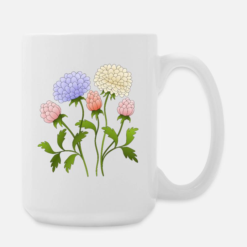 Blumen - Große Tasse 440 ml - Weiß