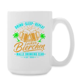 Malle 2026 Lecker Bierchen Malle Drinking Club - Große Tasse 440 ml - Weiß - Rechts