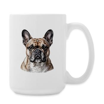 Chic French Bulldog Portrait - Large Mug 440 ml - white - Right