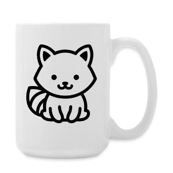 Waschbär - Große Tasse 440 ml - Weiß - Rechts