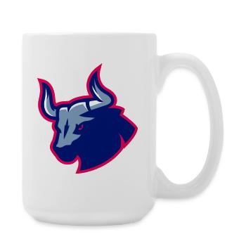 Taurus Blue Neon Outline - Large Mug 440 ml - white - Right