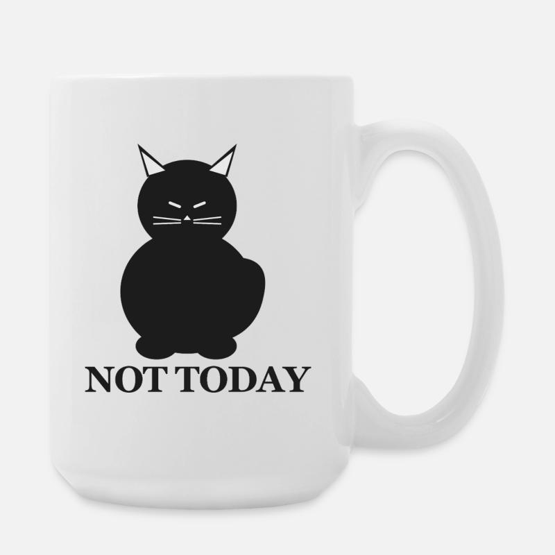 Nicht heute Katzen-Silhouette - Große Tasse 440 ml - Weiß