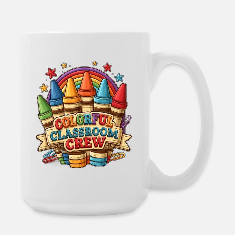 Colorful Classroom Crew - Large Mug 440 ml - white