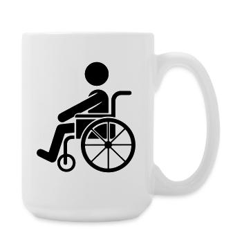 Man in wheelchair - Large Mug 440 ml - white - Right