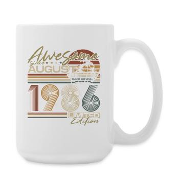 Cadeau vintage d’anniversaire d’août 1986 - Grande tasse 440 ml - blanc - Droite