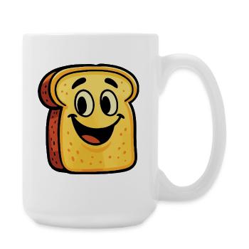 Kawaii toast with backpack - Large Mug 440 ml - white - Right