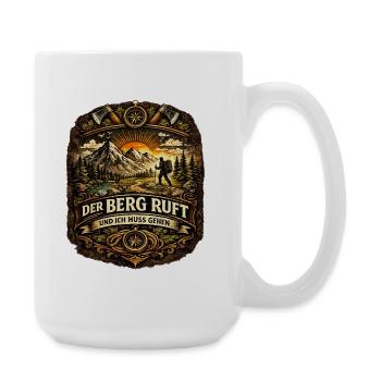 Der Berg ruft Wanderbadge - Große Tasse 440 ml - Weiß - Rechts