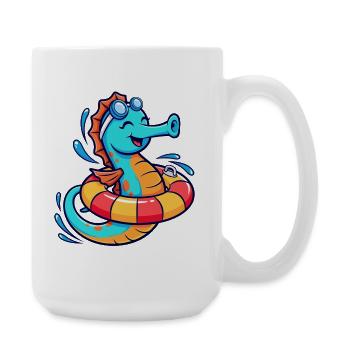 Funny seahorse - Large Mug 440 ml - white - Right