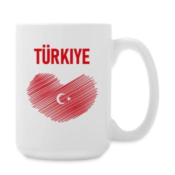 TÜRKEI TÜRKIYE TÜRKISCHE Europa Sport Fan - Große Tasse 440 ml - Weiß - Rechts