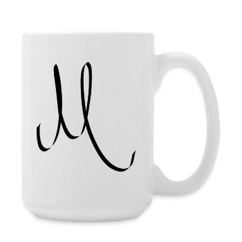 Lettre M - Grande tasse 440 ml - blanc - Droite