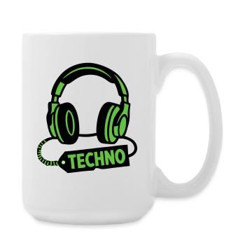 DJ Headphones Techno Rave Festival Producer - Large Mug 440 ml - white - Right