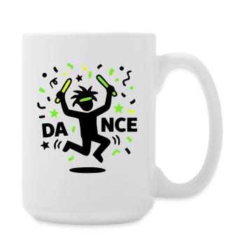 Tanzendes Strichmännchen Rave 90s Techno Party - Große Tasse 440 ml - Weiß - Rechts
