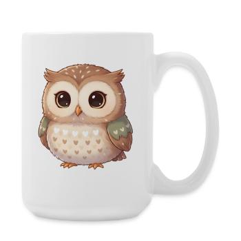 Eule - Große Tasse 440 ml - Weiß - Rechts