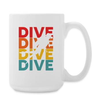 Dive Taucher Tauchen  - Große Tasse 440 ml - Weiß - Rechts