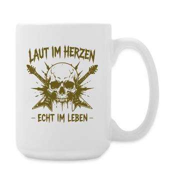 Laut im Herzen – Echt im Leben - Große Tasse 440 ml - Weiß - Rechts