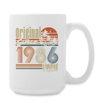 Cadeau d’anniversaire rétro vintage original de 1986 - Grande tasse 440 ml - blanc - Droite