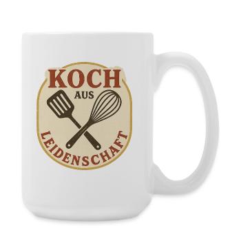 Koch aus Leidenschaft Vintage Patch - Große Tasse 440 ml - Weiß - Rechts