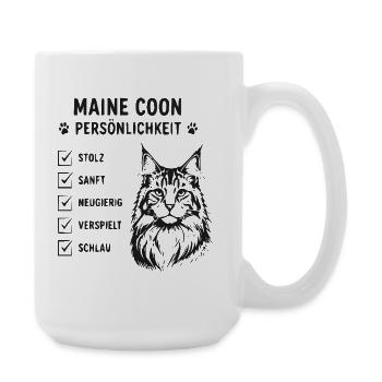 Maine Coon Persönlichkeit - Große Tasse 440 ml - Weiß - Rechts