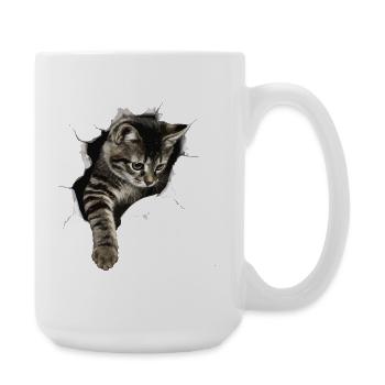 Cat lovers - Large Mug 440 ml - white - Right