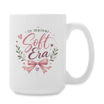 In meiner Soft Era – rosa Script - Große Tasse 440 ml - Weiß - Rechts
