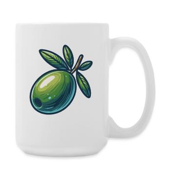 Stylized Olive Emerald - Large Mug 440 ml - white - Right