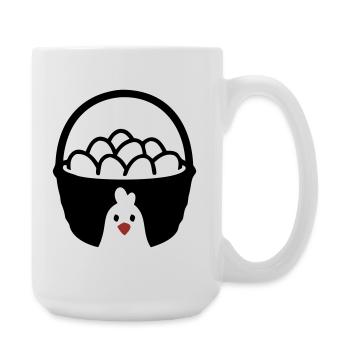 Icône du poulet en panier à œufs - Grande tasse 440 ml - blanc - Droite
