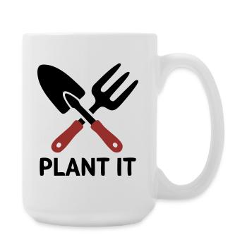 Garden Tool Plant It Logo - Large Mug 440 ml - white - Right