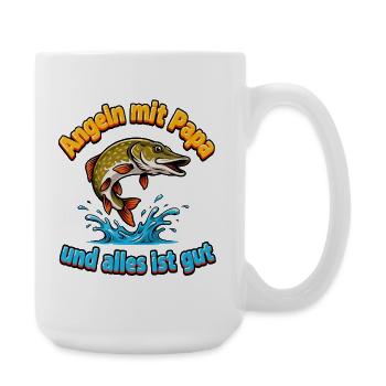 Pêcher avec papa - Grande tasse 440 ml - blanc - Droite