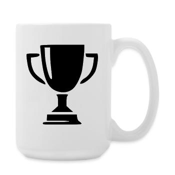 Pokal Sieg Geschenk Sportler - Große Tasse 440 ml - Weiß - Rechts