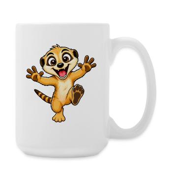 Geschenkidee - Lustiges Erdmännchen - Große Tasse 440 ml - Weiß - Rechts