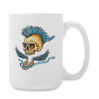 Punk_Skull - Große Tasse 440 ml - Weiß - Rechts