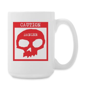 Attention Danger Signal d’avertissement crâne - Grande tasse 440 ml - blanc - Droite