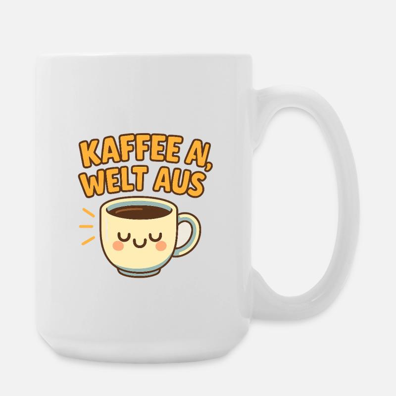 Kaffeewelt Spaßmotiv - Große Tasse 440 ml - Weiß