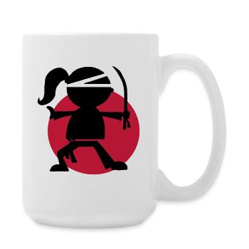 Urban Ninja Girl - Large Mug 440 ml - white - Right