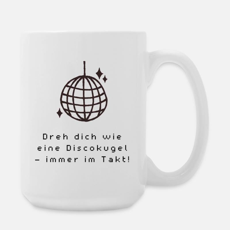 Disco_Kugel - Große Tasse 440 ml - Weiß